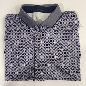 Greyson Polo Shirt Mens Large‎ Purple Short Sleeve Peru Golf Casual Fox Logo